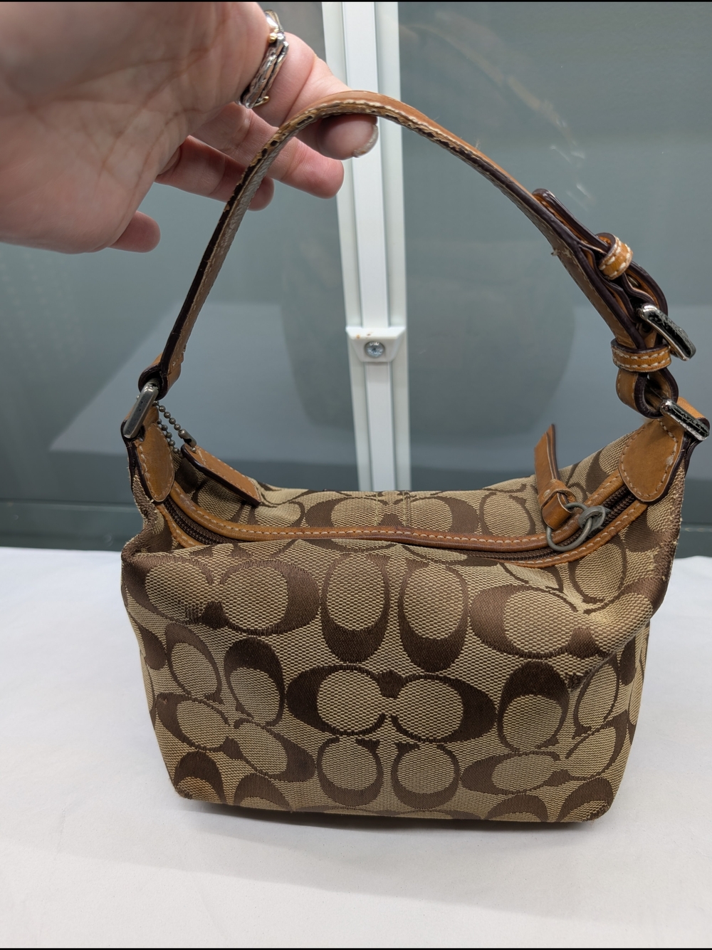 Coach Tan Signature Canvas Small Shoulder Bag - Picture 2 of 10